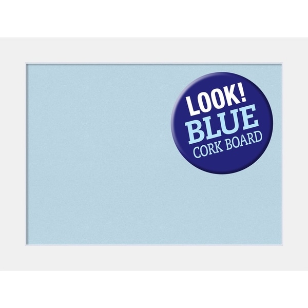 Framed Blue Cork Board, Corvino White