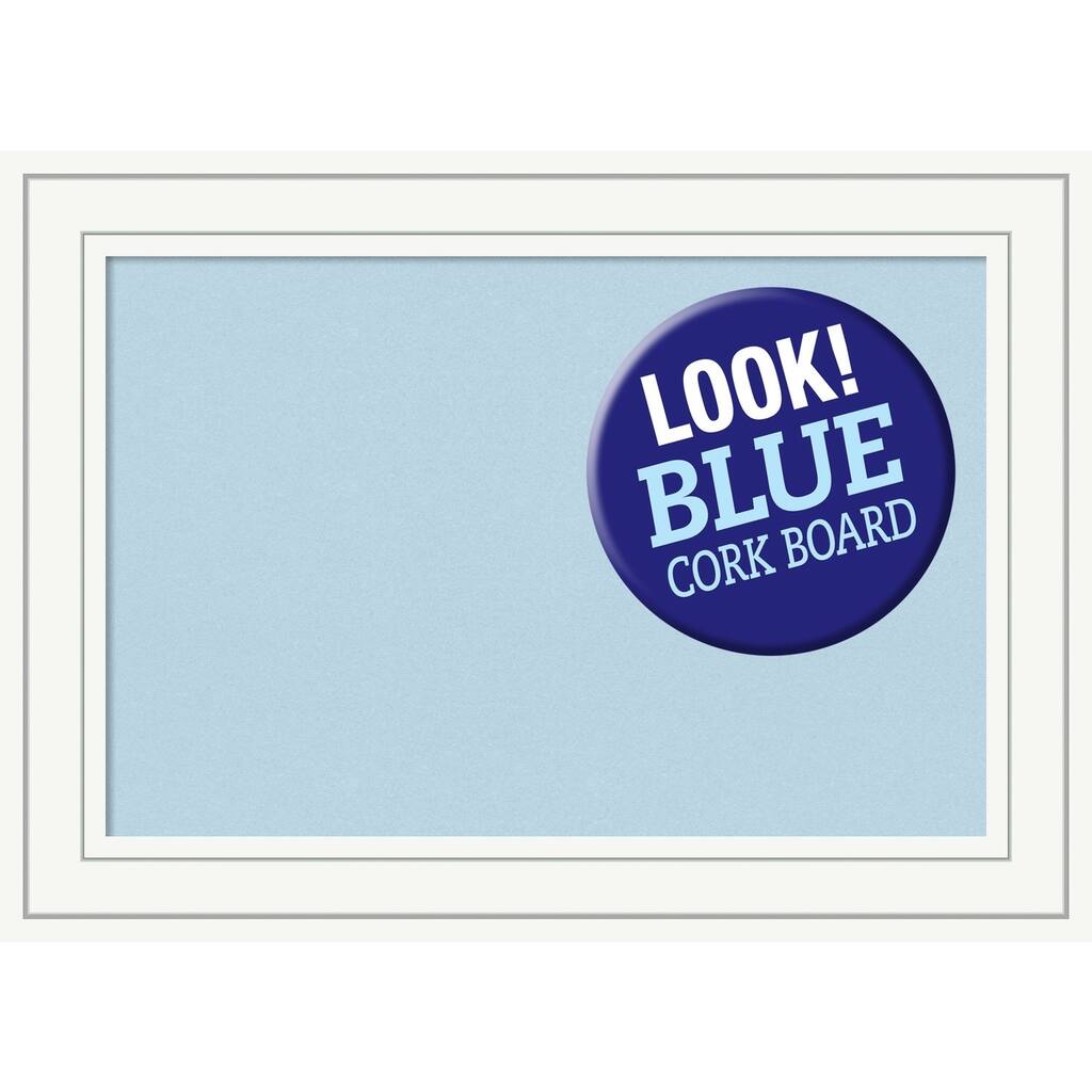 Framed Blue Cork Board, Craftsman White