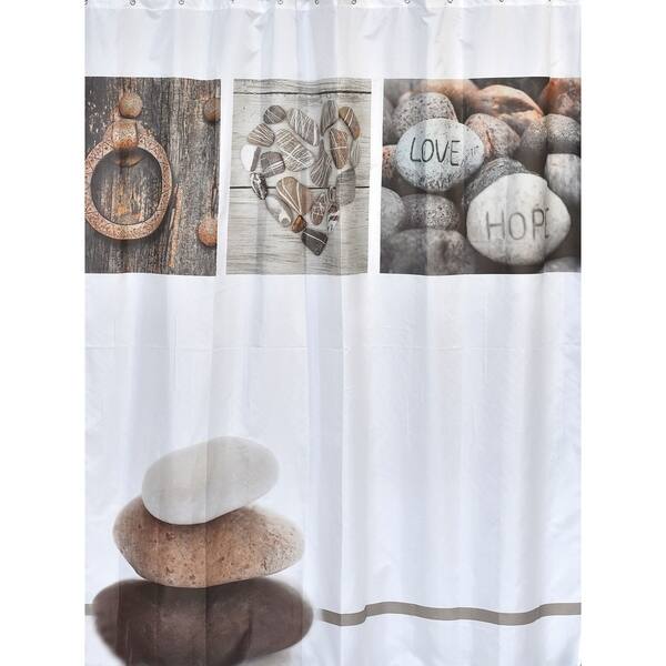 Shop Evideco Printed Fabric Shower Curtain Design Nature Polyester