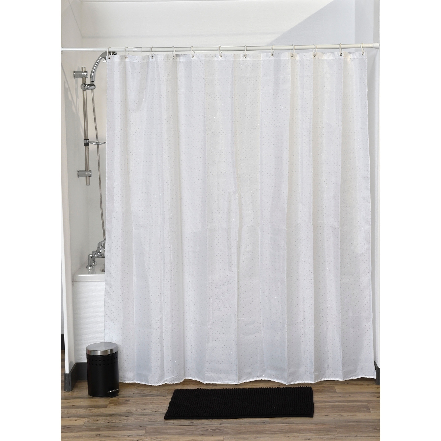 Extra Length Shower Curtain Rhinestone White 71l X 79h Overstock 16940472