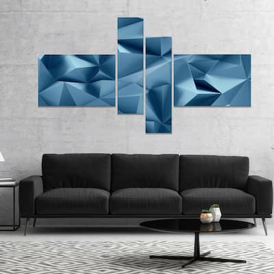 Designart "3D Abstract Geometric Background" Abstract Canvas Wall Art