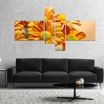 Designart "Yellow Flowers in the Garden" Floral Canvas Art Print - Yellow