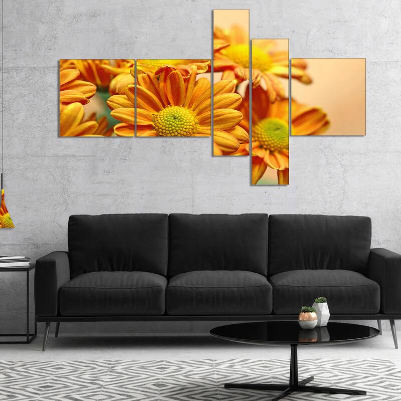 Designart "Yellow Flowers in the Garden" Floral Canvas Art Print