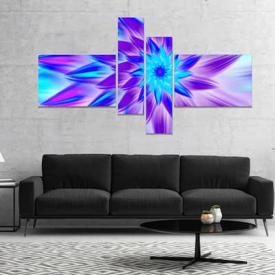 Designart "Exotic Blue Flower Petals" Floral Canvas Art Print