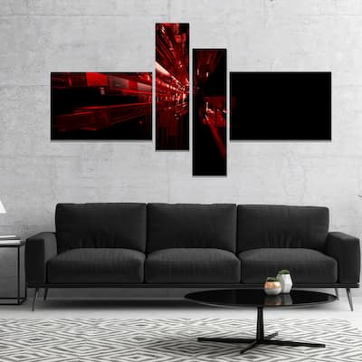 Designart "3D Red Crystal Background" Abstract Canvas Art Print