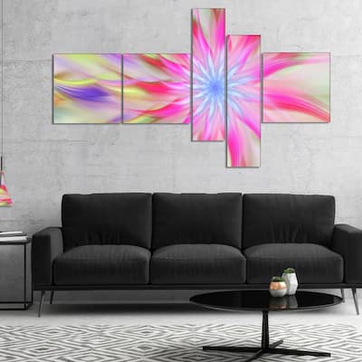 Designart "Dance of Pink Exotic Flower" Floral Canvas Art Print