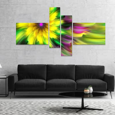 Designart "Dance of Yellow Exotic Flower" Floral Canvas Art Print