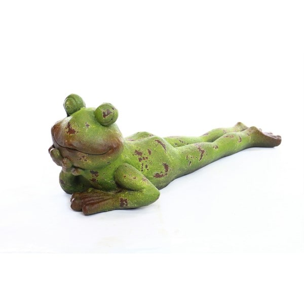 Shop Alpine Corporation Multicolor Laying Frog Statue - Free Shipping ...