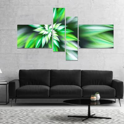 Designart "Dance of Green Exotic Flower" Floral Canvas Art Print