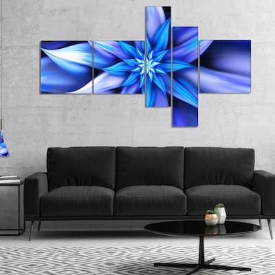 Designart "Dancing Blue Flower Petals" Floral Canvas Art Print