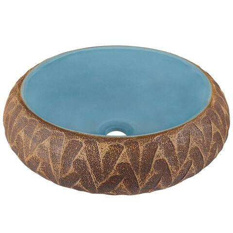 V403 Hand-Thrown Ceramic Vessel Sink Antique Bronze Ensemble