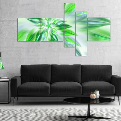 Designart "Exotic Dance of Green Petals" Floral Canvas Art Print