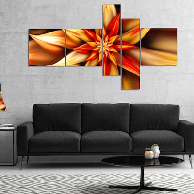 Designart "Beautiful Brown Flower Petals" Floral Canvas Art Print