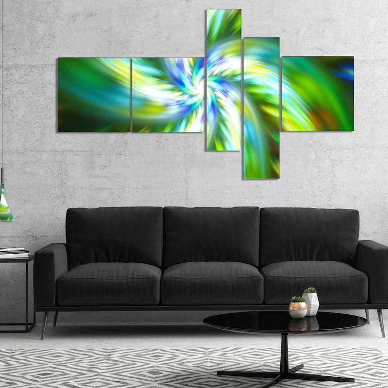 Designart "Beautiful Green Flower Petals" Floral Canvas Art Print