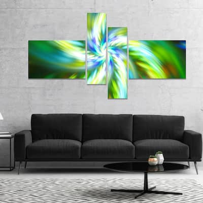 Designart "Beautiful Green Flower Petals" Floral Canvas Art Print