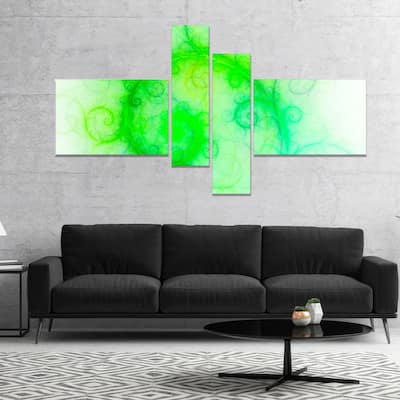 Designart "Beautiful Bright Green Pattern" Abstract Wall Art Canvas