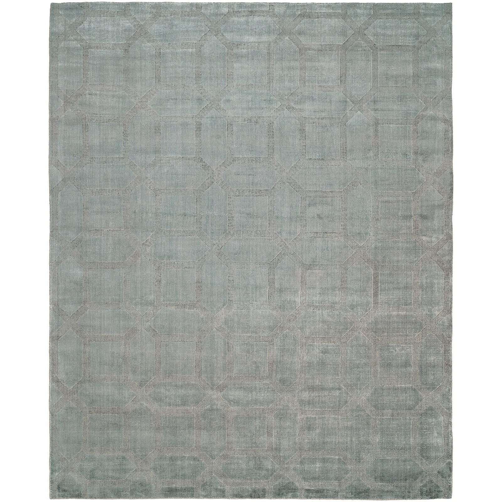 KALATY Crystal Blue and Grey Handmade Area Rug