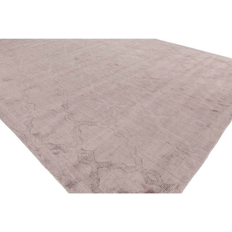Modern Lilac Wool Handmade Area Rug