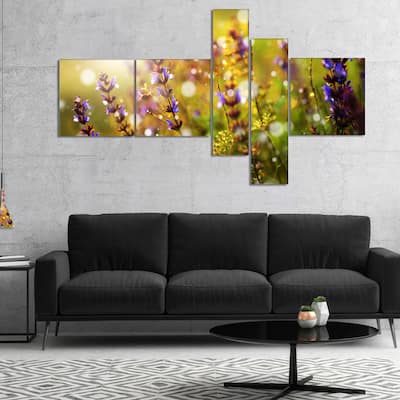 Designart "Beautiful Purple Wild Flowers" Floral Canvas Art Print