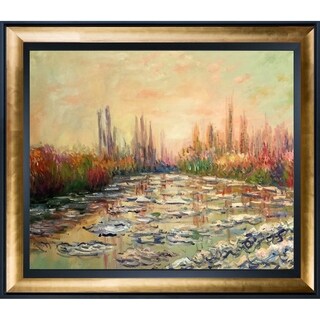 La Pastiche Claude Monet Floating Ice near Vetheuil Hand Painted Oil ...