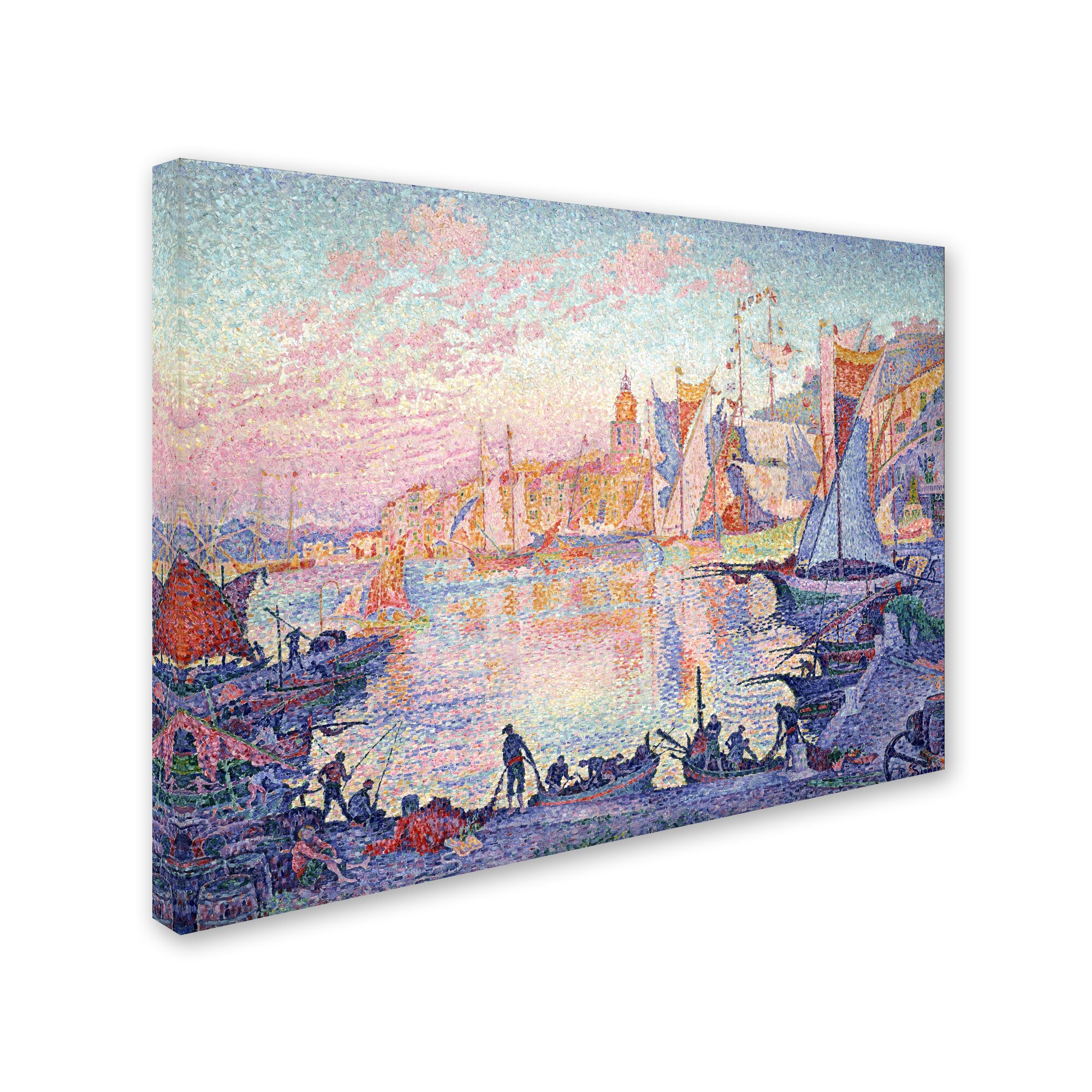 Paul Signac 'The Port Of Sainttropez' Canvas Art - Bed Bath