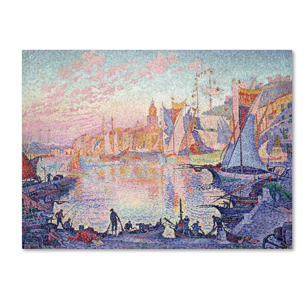 Paul Signac 'The Port Of Sainttropez' Canvas Art - Bed Bath