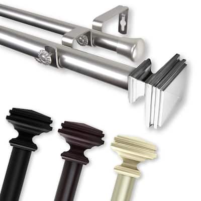 InStyleDesign Mantle 1 inch Diameter Adjustable Double Curtain Rod