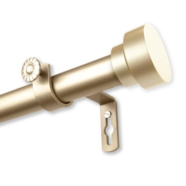 InStyleDesign Beret 1 inch Diameter Adjustable Curtain Rod - 160-240 inch - Light gold