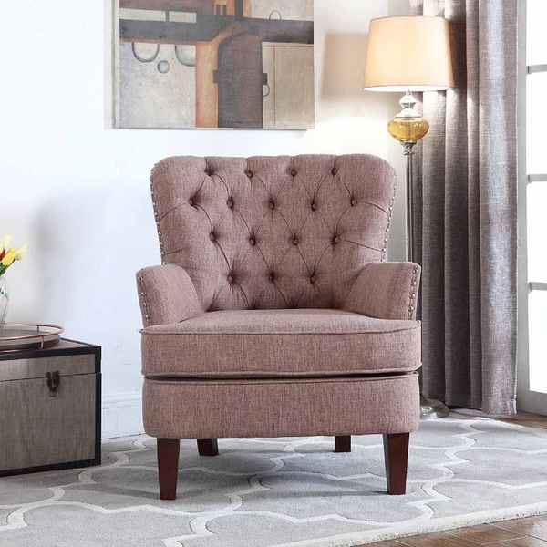 tufted nailhead accent chair