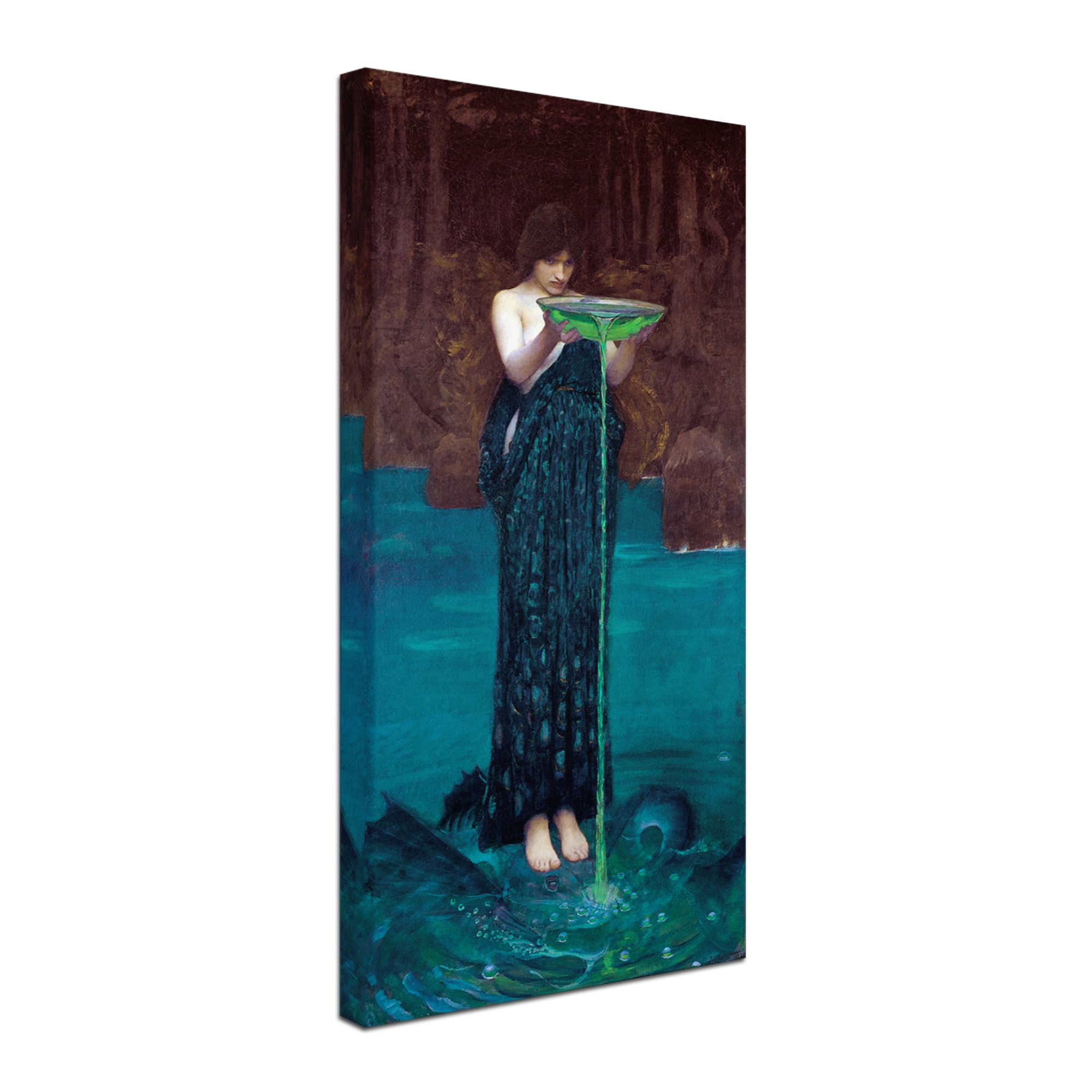 Details about   J W Waterhouse Circe Invidiosa Canvas Wall Art Print Poster with Hanger 24x12 