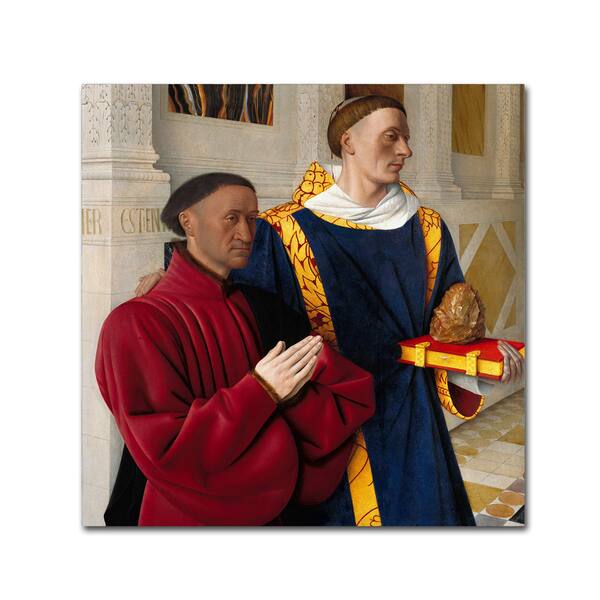 Jean Fouquet 'Etienne Chevalier With St Stephen' Canvas Art - Bed Bath ...
