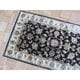 preview thumbnail 6 of 9, Tabriz Black Wool/Silk Oriental Hand-knotted Runner Rug - 2'6 x 8'