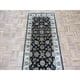 preview thumbnail 3 of 9, Tabriz Black Wool/Silk Oriental Hand-knotted Runner Rug - 2'6 x 8'