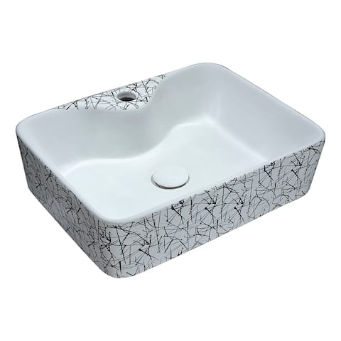 ANZZI Belgian Stitch Series Ceramic Vessel Sink in Grey