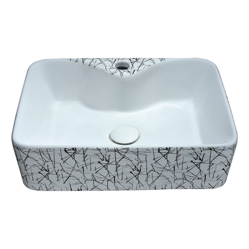 ANZZI Belgian Stitch Series Ceramic Vessel Sink in Grey