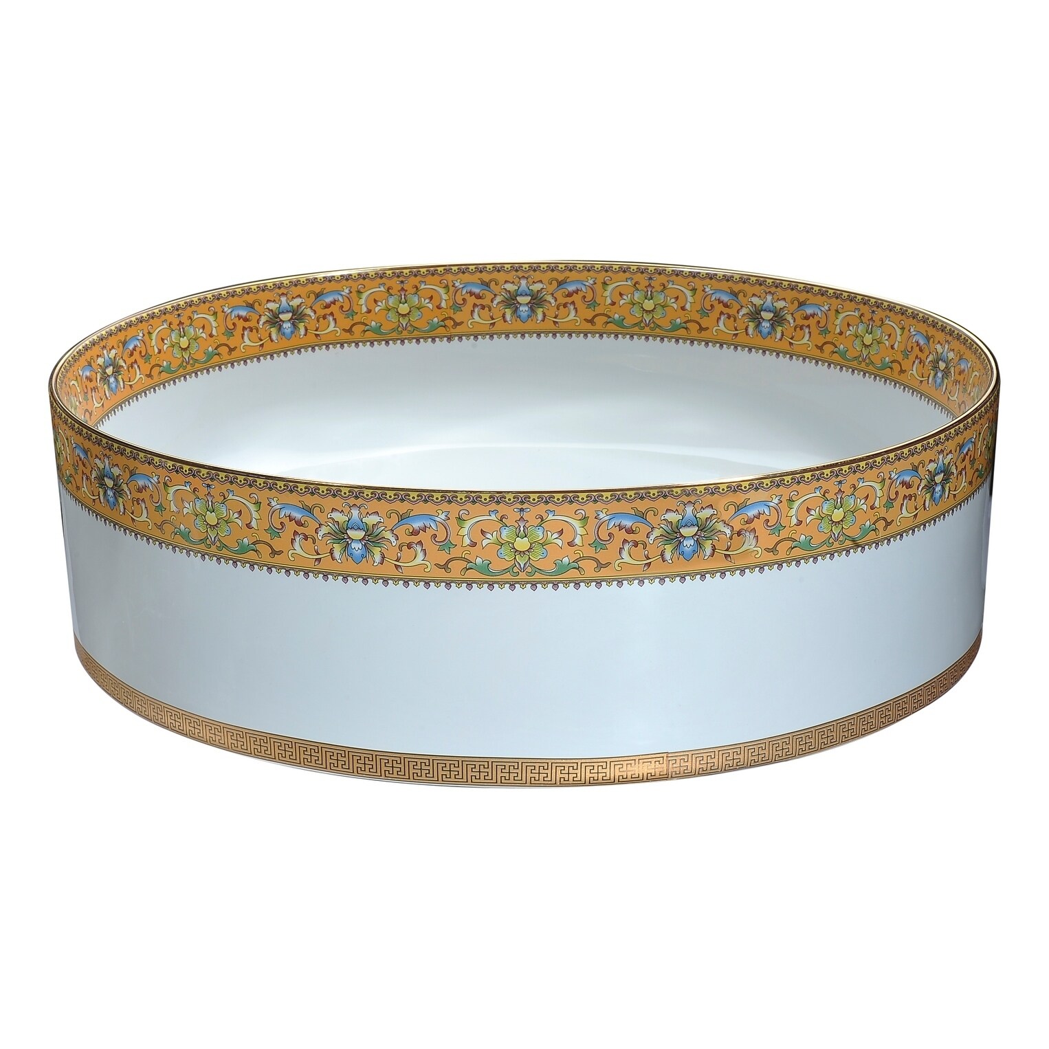 ANZZI Byzantian Series Ceramic Vessel Sink in Mosaic Gold - Bed