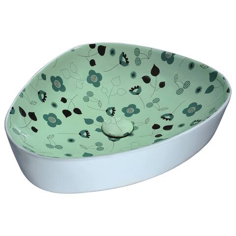 ANZZI Franco Series Ceramic Vessel Sink in Mint Green