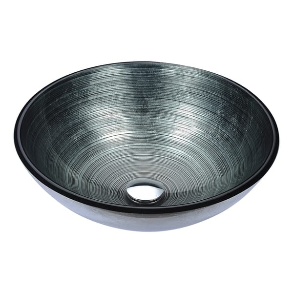 Posh Series Deco-Glass Vessel Sink in Brushed Silver