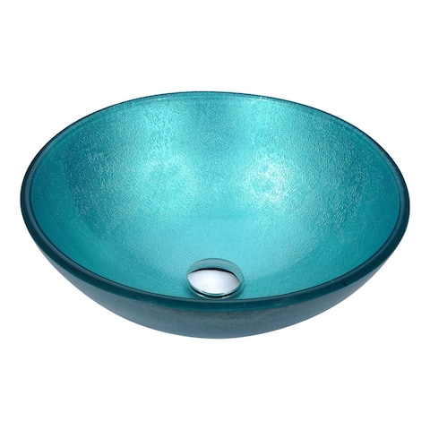 ANZZI Posh Series Deco-Glass Vessel Sink in Coral Blue