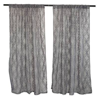 Buy Grey 108 Inches Lattice Sheer Curtains Online At Overstock