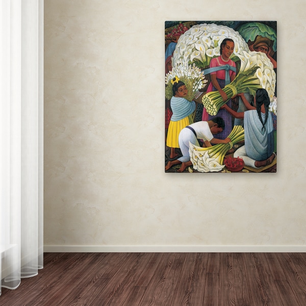 Flower Carrier by Diego Rivera Giclee Canvas Print Repro