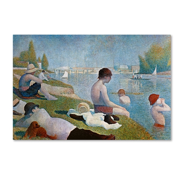 Shop Seurat 'Bathing at Asnieres' Canvas Art