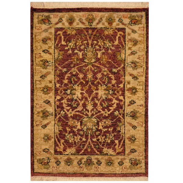 Handmade Mahal Wool Rug (India) - 2' x 3'
