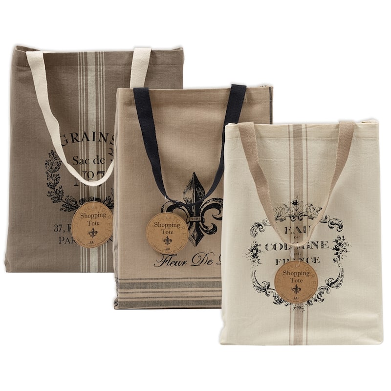 Neon Canvas Bag - Set of 3 - French Print
