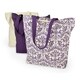 preview thumbnail 9 of 26, Neon Canvas Bag - Set of 3 Eggplant Damask