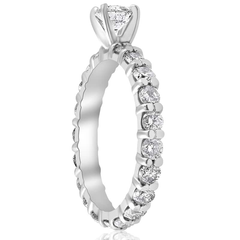 14k White Gold 2 ct TDW Diamond Eternity Engagement Ring 14K White Gold (I-J, I2-I3)