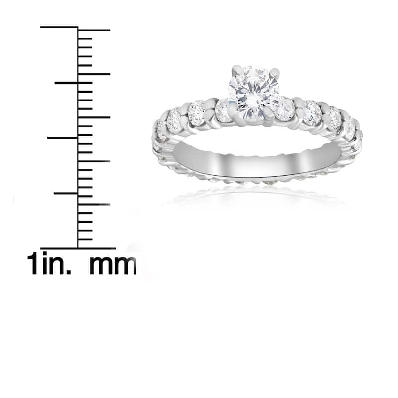 14k White Gold 2 ct TDW Diamond Eternity Engagement Ring 14K White Gold (I-J, I2-I3)