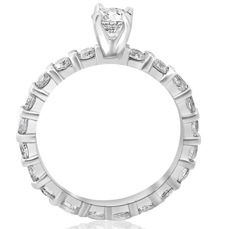 14k White Gold 2 ct TDW Diamond Eternity Engagement Ring 14K White Gold (I-J, I2-I3)