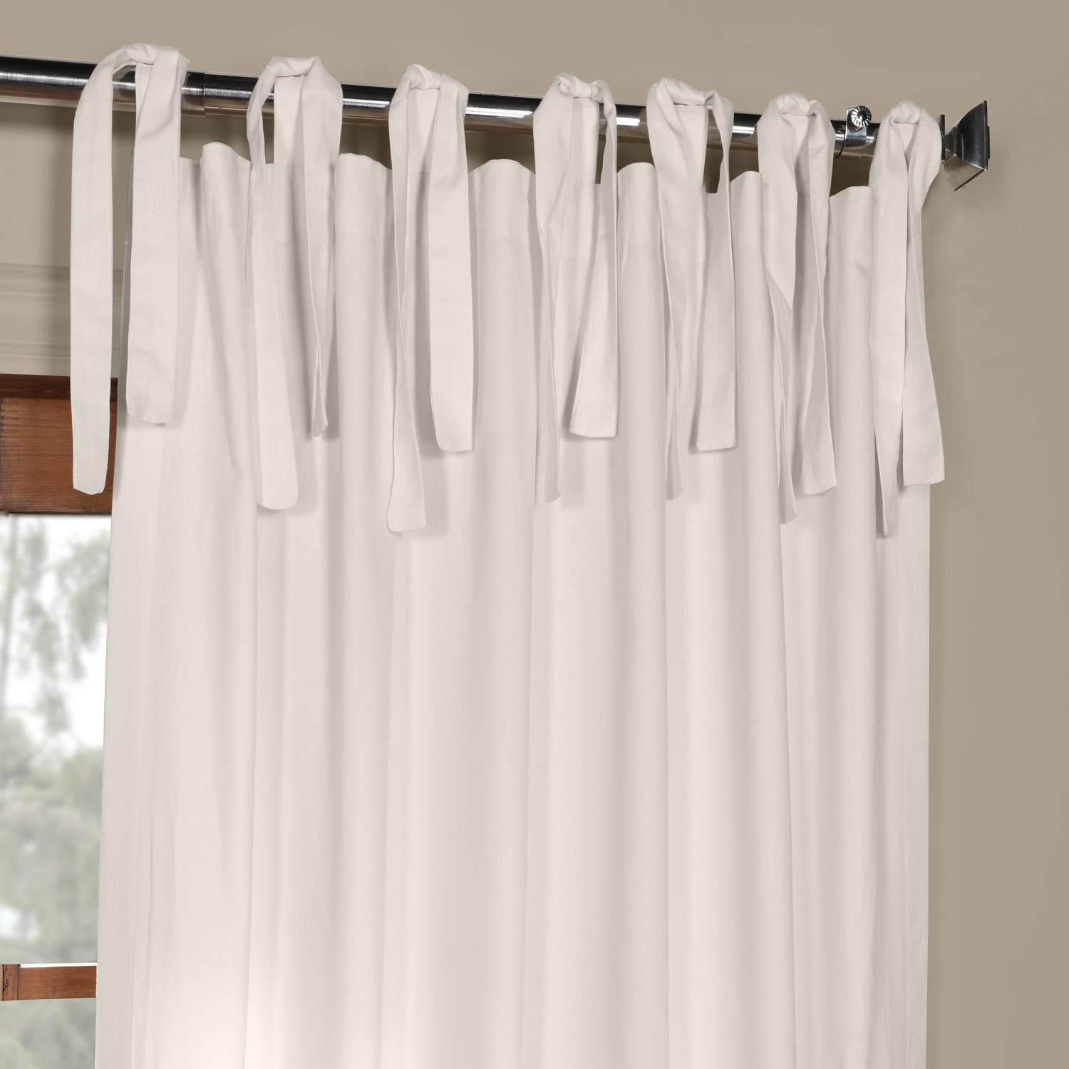 White Cotton Curtains Tie Top  Curtain Menzilperde.Net
