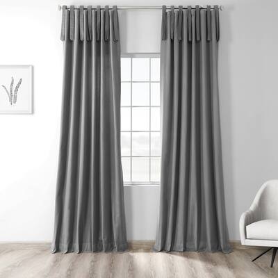 Buy Grey 96 Inches Tie Top Curtains Drapes Online At Overstock